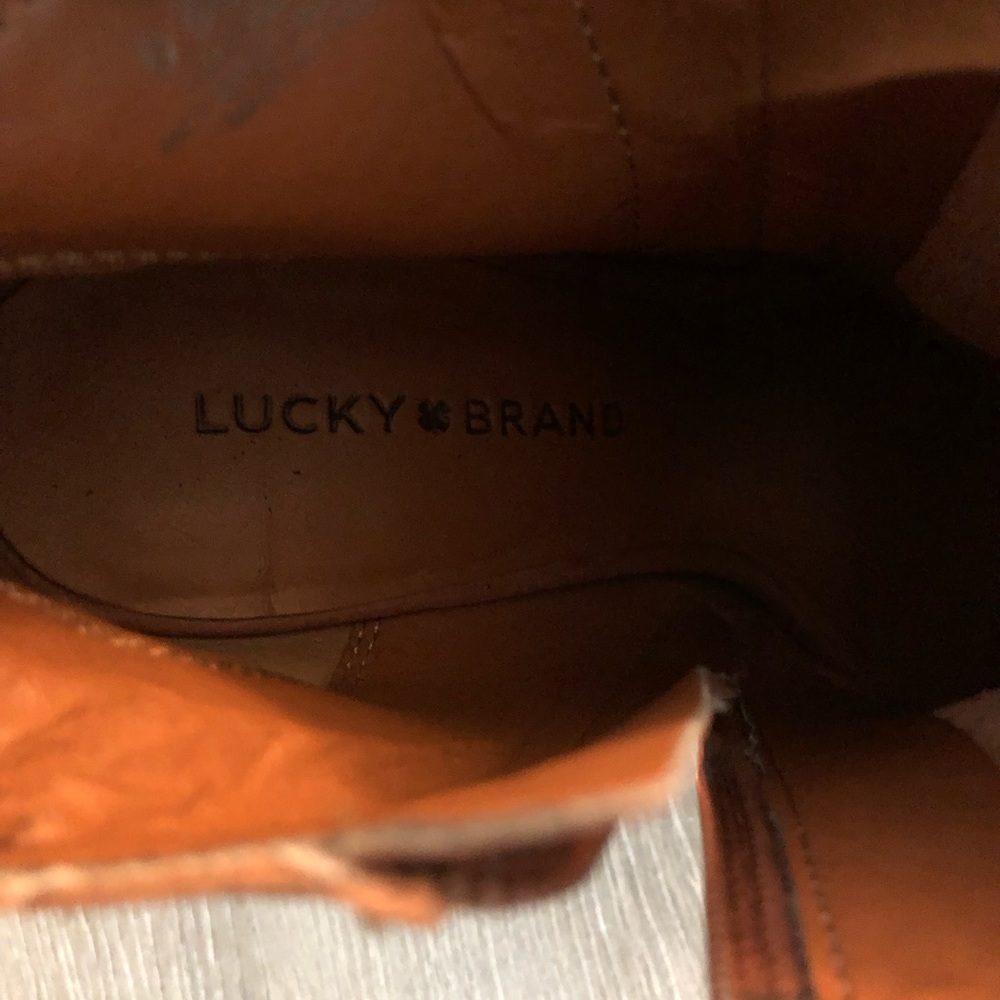 Lucky Brand Copper Brown Women’s Peek Toe Booties, Size 9.5 - Picture 7 of 7